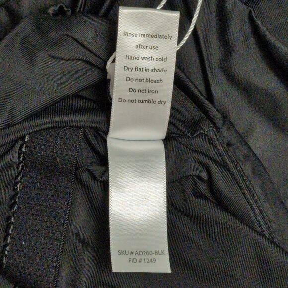 Andie Asbury Eco Nylon One Piece Black Adjustable Criss Cross Back L New - Picture 8 of 10